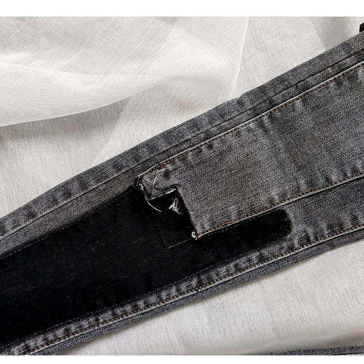 Quần Jeans Dài Phối Màu Tương Phản Thời Trang Cho Nữ Size S-2Xl 3 S