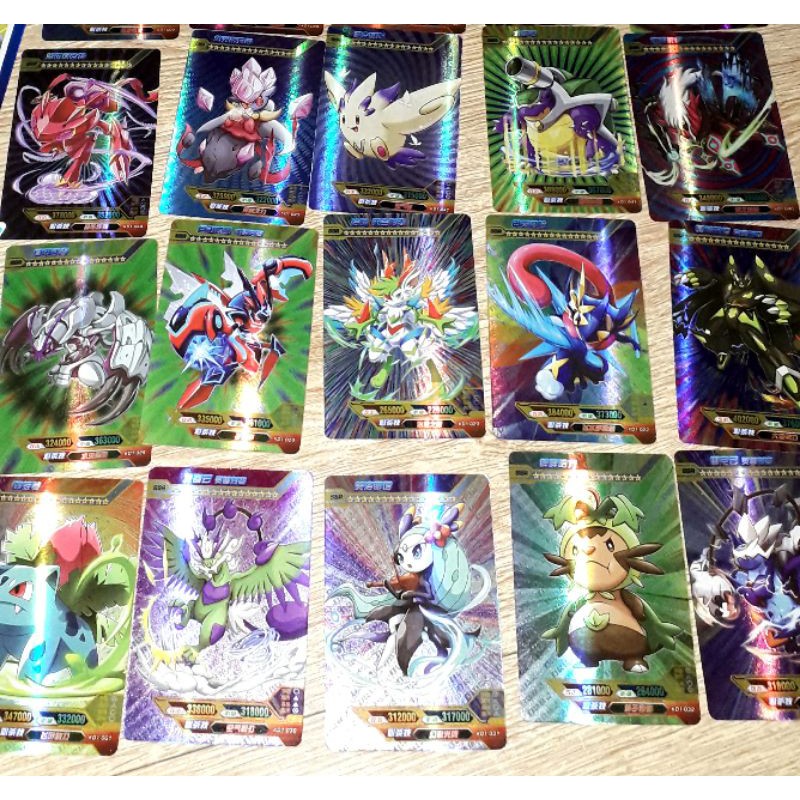 1 páck 5 thẻ bài Pokemon SSR bằng giấy bóng cứng khổ 6,5X8,5 cm rất đẹp
