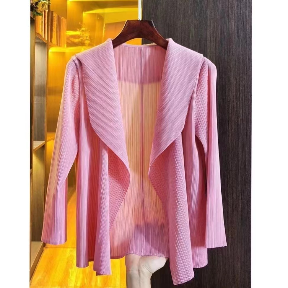 Áo Khoác Kimono Dài Tay Xếp Ly Mùa Hè size Lớn Phong Cách Retro Hàn Quốc Cho Nữ