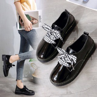 ] giày Ulzzang dây vải caro