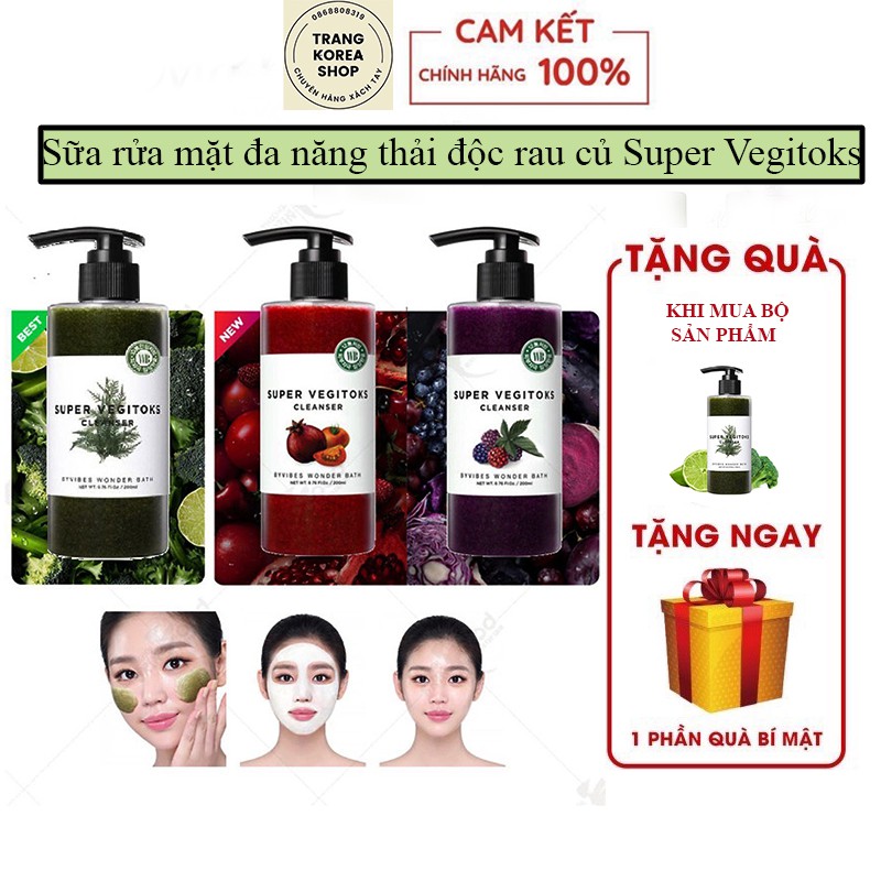 [HÀNG CAO CẤP]  Sữa rửa mặt đa năng thải độc rau củ Super Vegitoks Cleanser 300ml