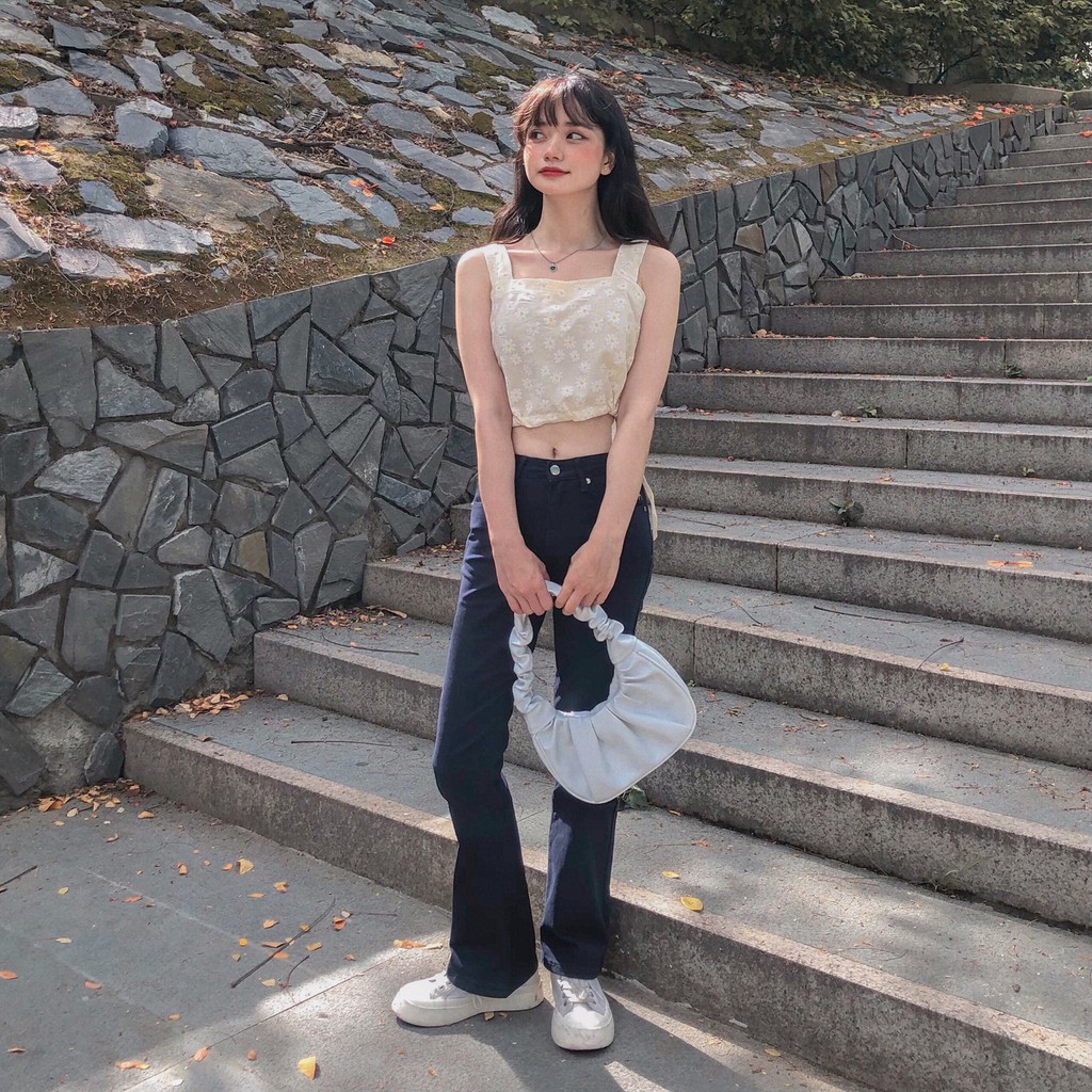 Quần Ống Loe Thời Trang Màu Xanh Than LDL-104