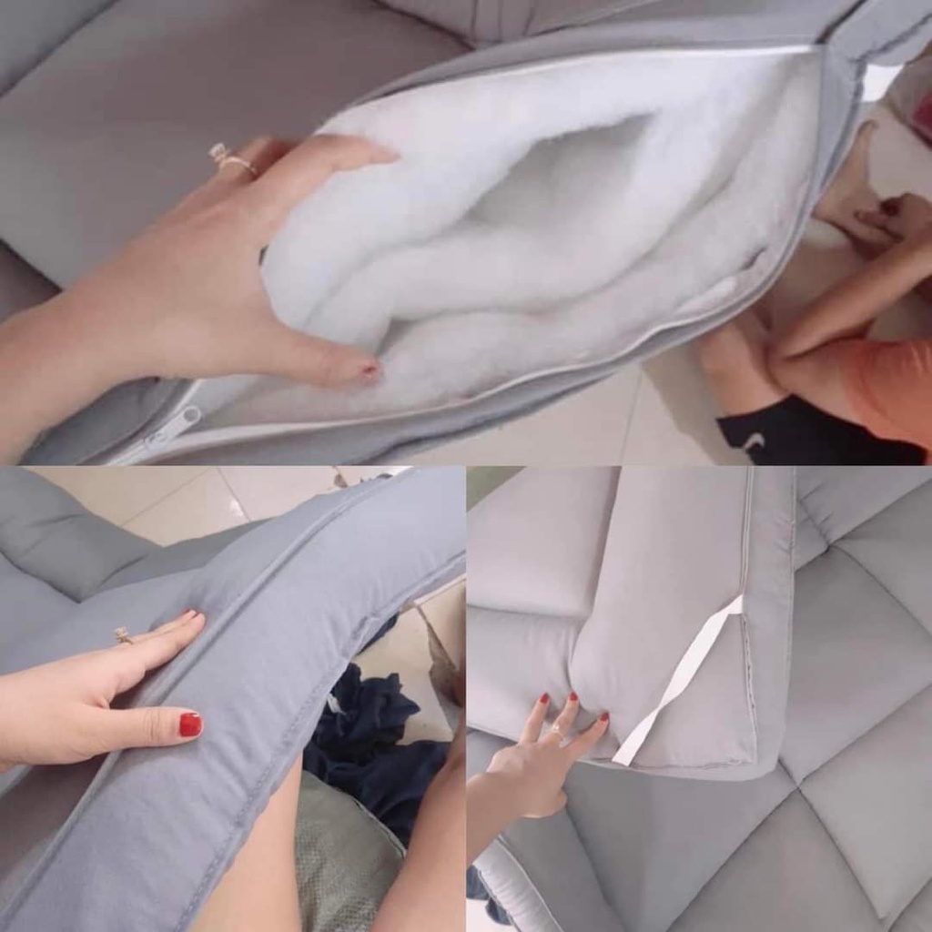 ♨️XÃ KHO♨️ Nệm topper đủ size dày 7cm, 3 lớp bông chần mát mềm mịn, nệm topper giá rẻ cho sinh viên, trải lên nệm_HCM