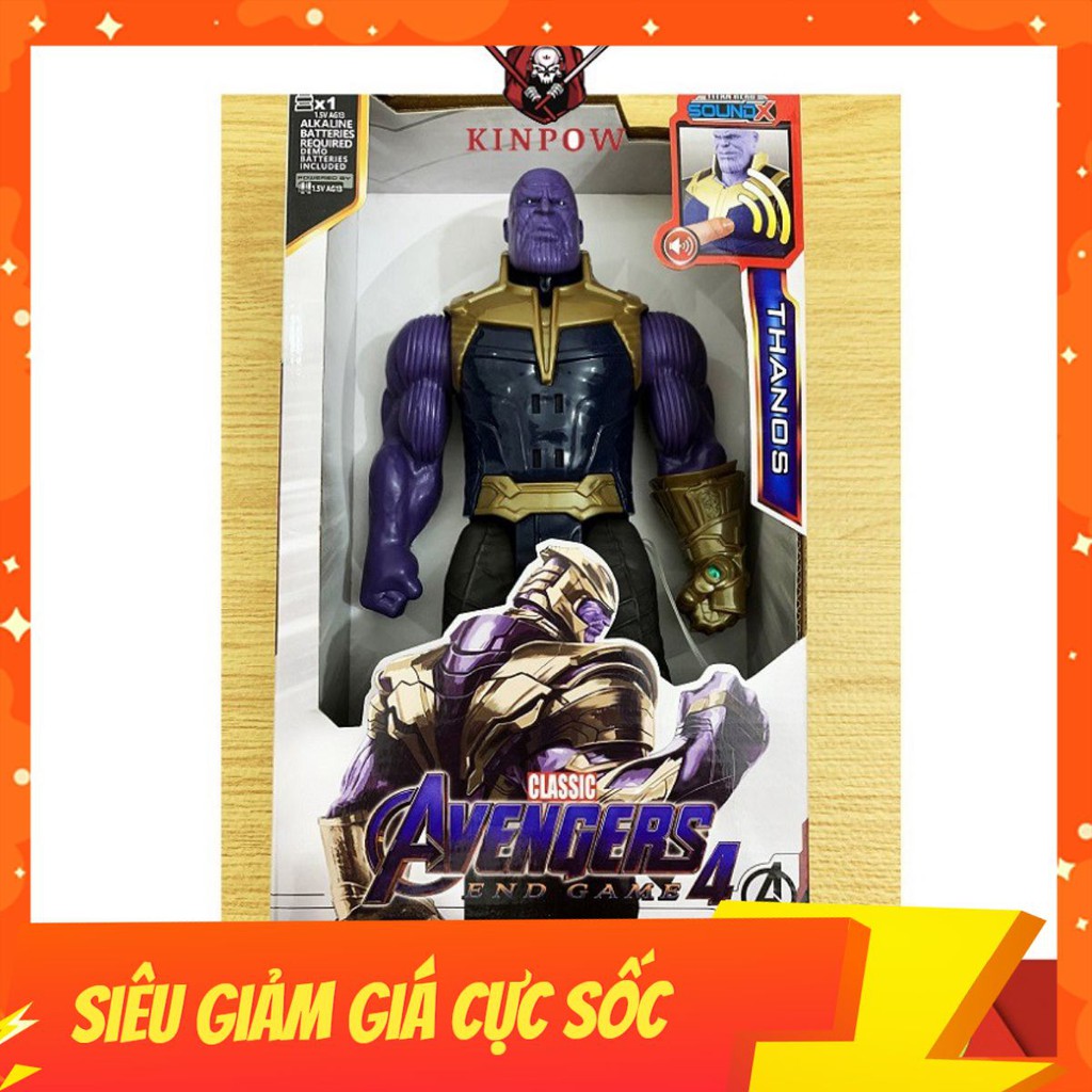 Đồ Chơi Mô Hình Siêu Anh Hùng Thanos Nhựa Đặc Cao 30cm Có Đèn Led Đỏ Và Phát Nhạc Cho Bé Thích Sưu Tầm