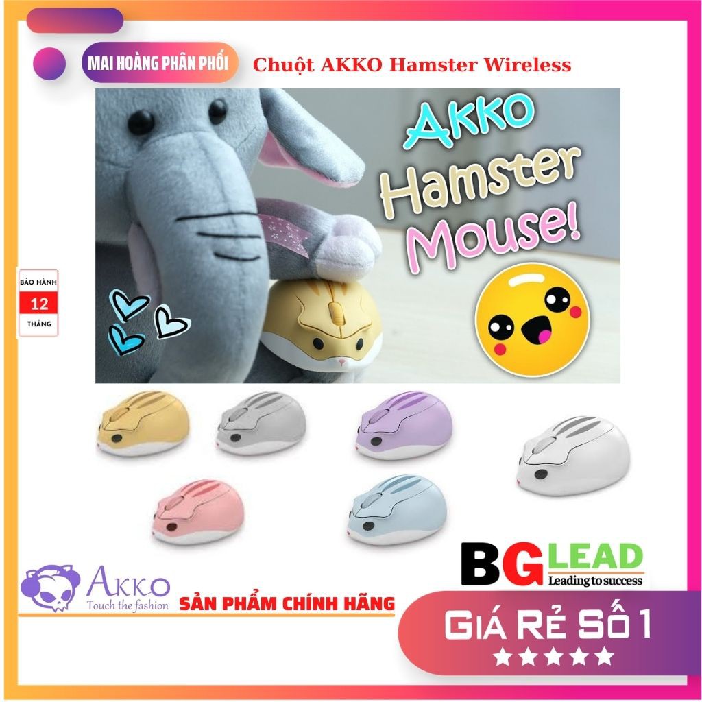 Chuột Akko Hamster Wireless - Sản phẩm chính hãng|Mai Hoàng nhập khẩu, phân phối và bảo hành toàn quốc