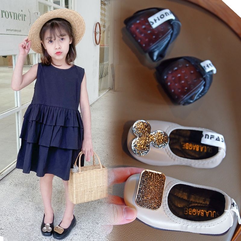 Giày Da Đế Mềm Màu Trắng Thời Trang Xuân Thu Cho Bé Gái Sq