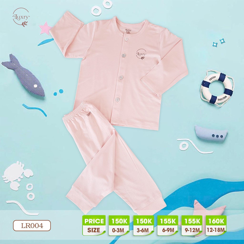 Bộ quần áo dài tay cài thẳng petit sợi tre LUXRY