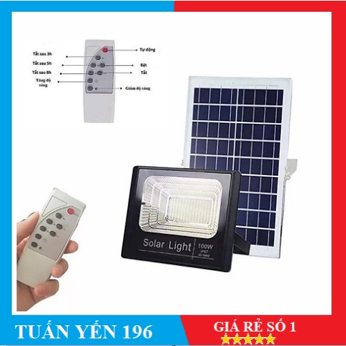ĐÈN PHA LED NĂNG LƯỢNG MẶT TRỜI 100w , vỏ nhôm đúc, Solar Light , IP67 chống nước