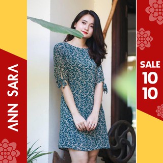 V22 - Váy suông hoa nhí nền xanh ANN SARA