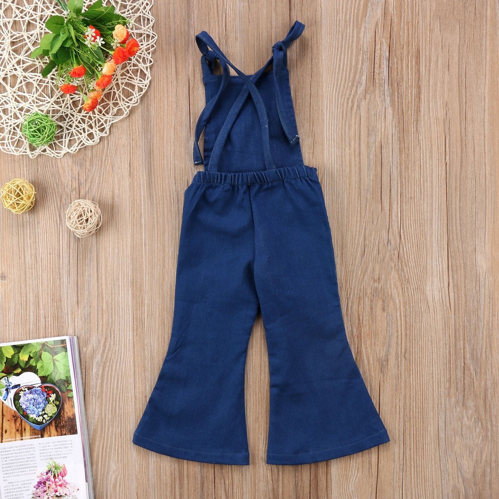 ✸ღ✸Toddler Kids Girls Denim Strap Bib Pants Playsuit Romper Jumpsuit Outfit Clothes