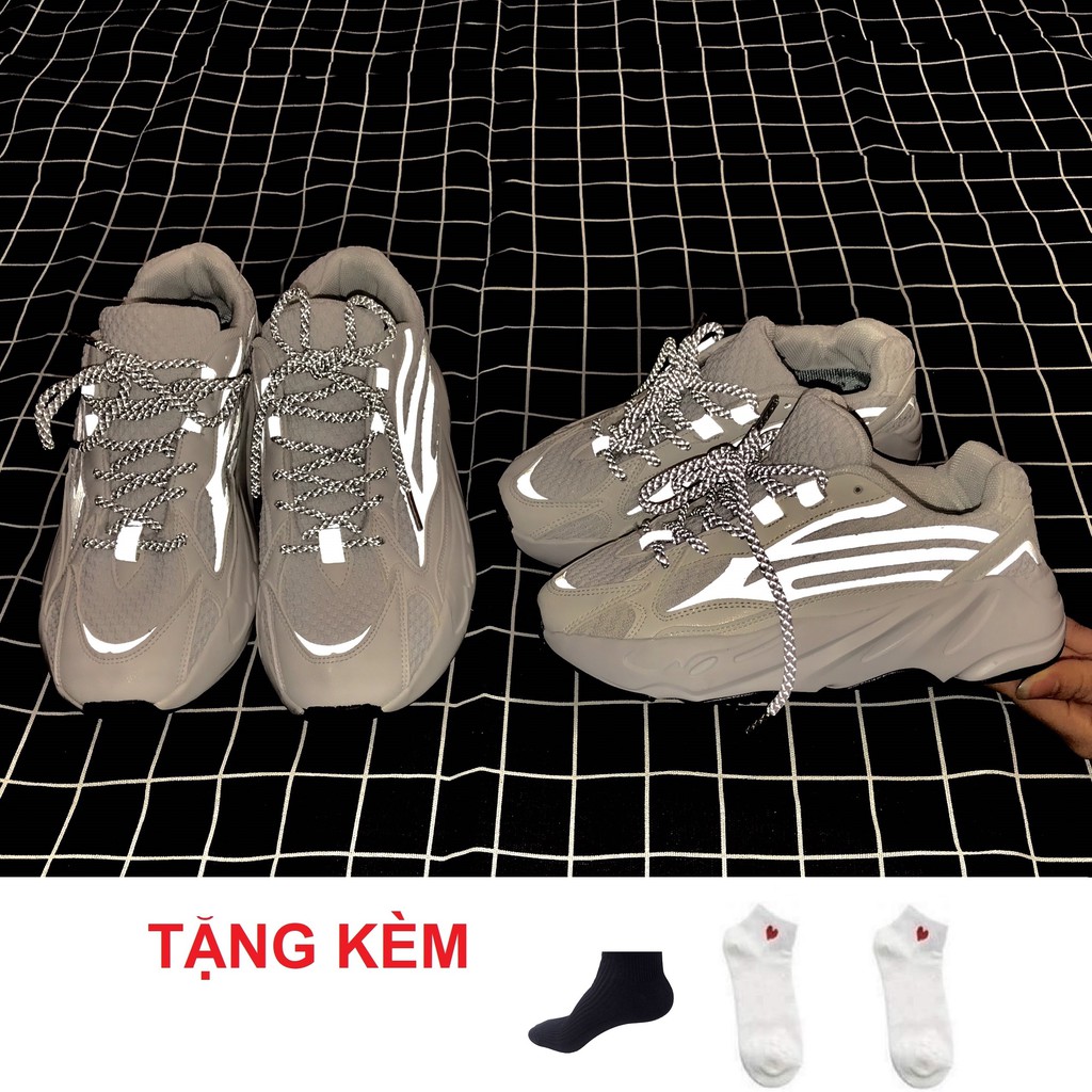[Mã FAGREEN245 giảm 10% tối đa 30k đơn từ 99k] Giày thể thao nam nữ phản quang YZPQ Tặng tất đẹp [FREE SHIP]