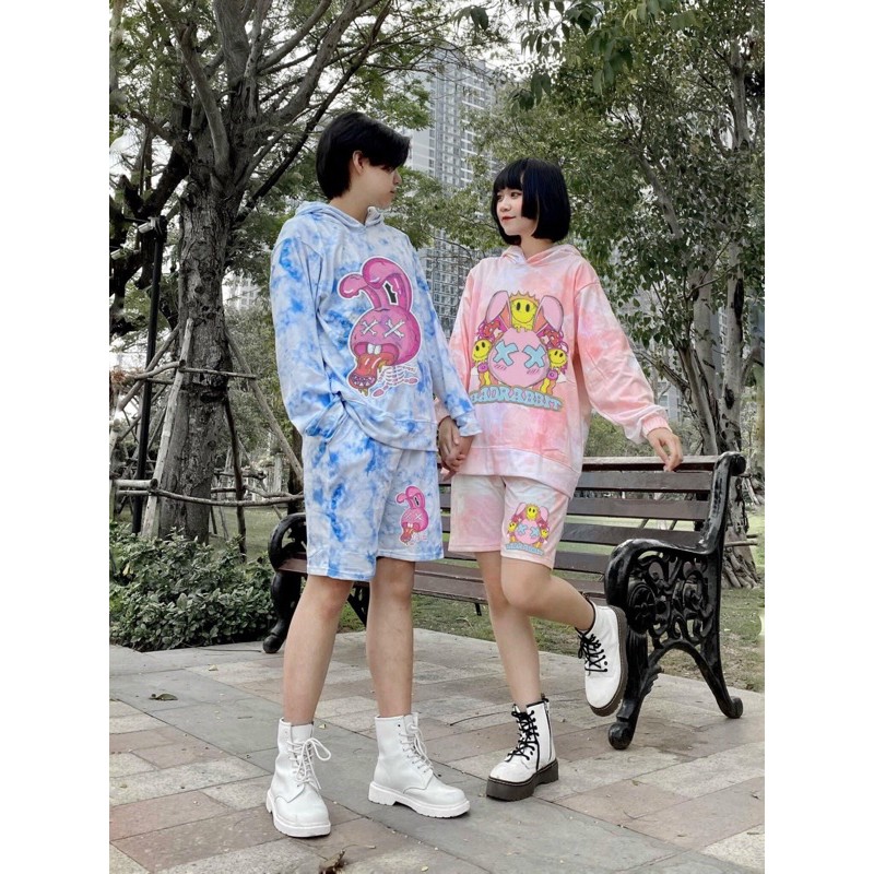 Set Hoodie Loang 3D Hoạ Tiết BAD RABIT Ảnh Thật