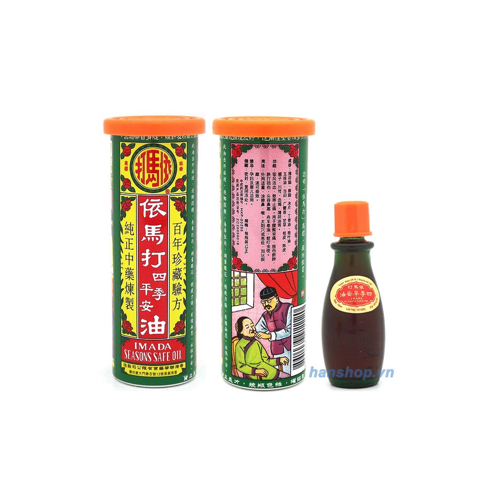 Dầu 4 mùa (dầu tứ quý) Imada Hồng Kông - 12ml