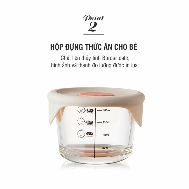 LOCK&amp;LOCK]HỘP ĐỰNG THỨC ĂN CHO BÉ CÓ VẠCH CHIA 230ML