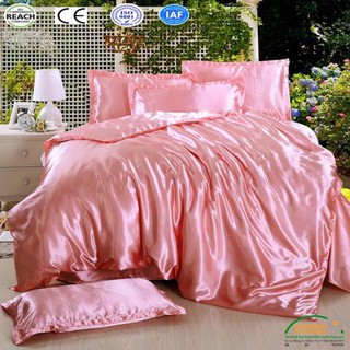 [HOT NHẤT]Bộ Chăn Drap Gối Phi Lụa Màu Hồng Mát Mịn