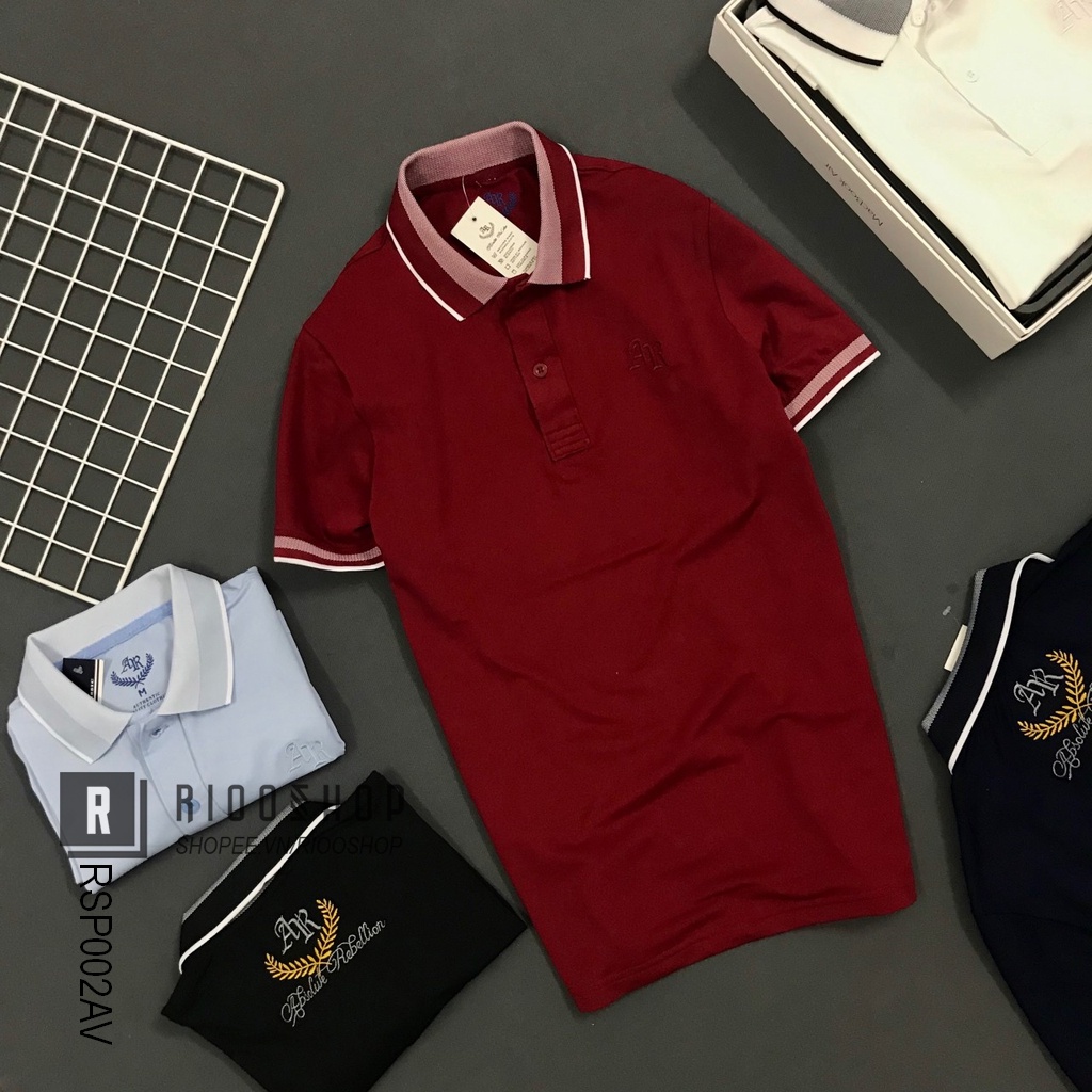 Áo thun polo, áo phông nam có cổ polo form rộng đẹp, hàng cao cấp xịn AR RSP002AV có size lớn big size xxl Riooshop