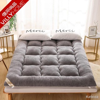 Nệm Đơn/Đôi Lót Giường Vải Nhung Lông Cừu Dày Dặn Ấm Áp Có Thể Gấp Gọn