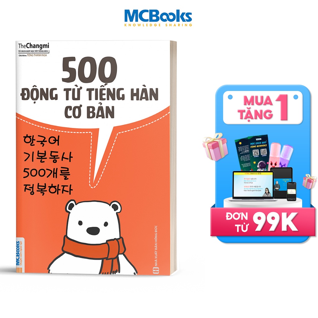 Sách - 500 Động Từ Tiếng Hàn Cơ Bản - MCBooks