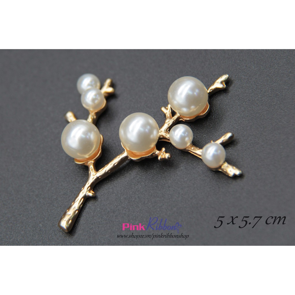 Cành mạ kim đính hạt trai lớn