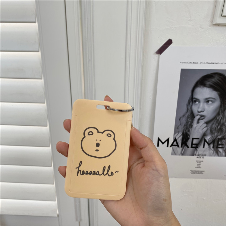 Ví Đựng Thẻ Họa Tiết Gấu Hoạt Hình Dễ Thương Cho Nữ Giá Đỡ