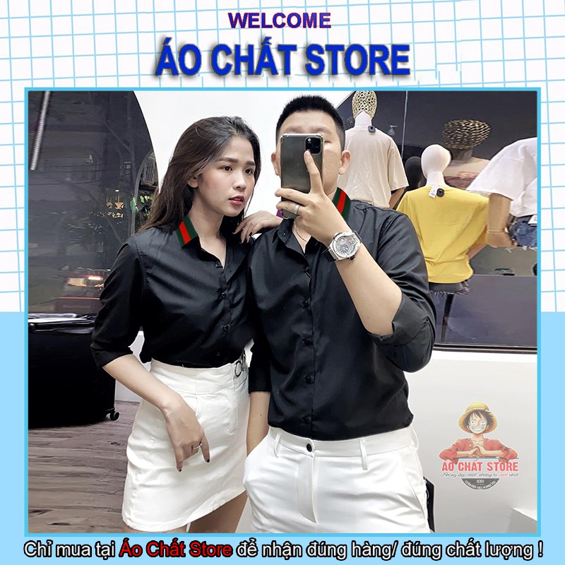 (VIDEO) Áo sơ mi đôi nam nữ phối viền họa tiết (Giá 1 Áo) | BigBuy360 - bigbuy360.vn