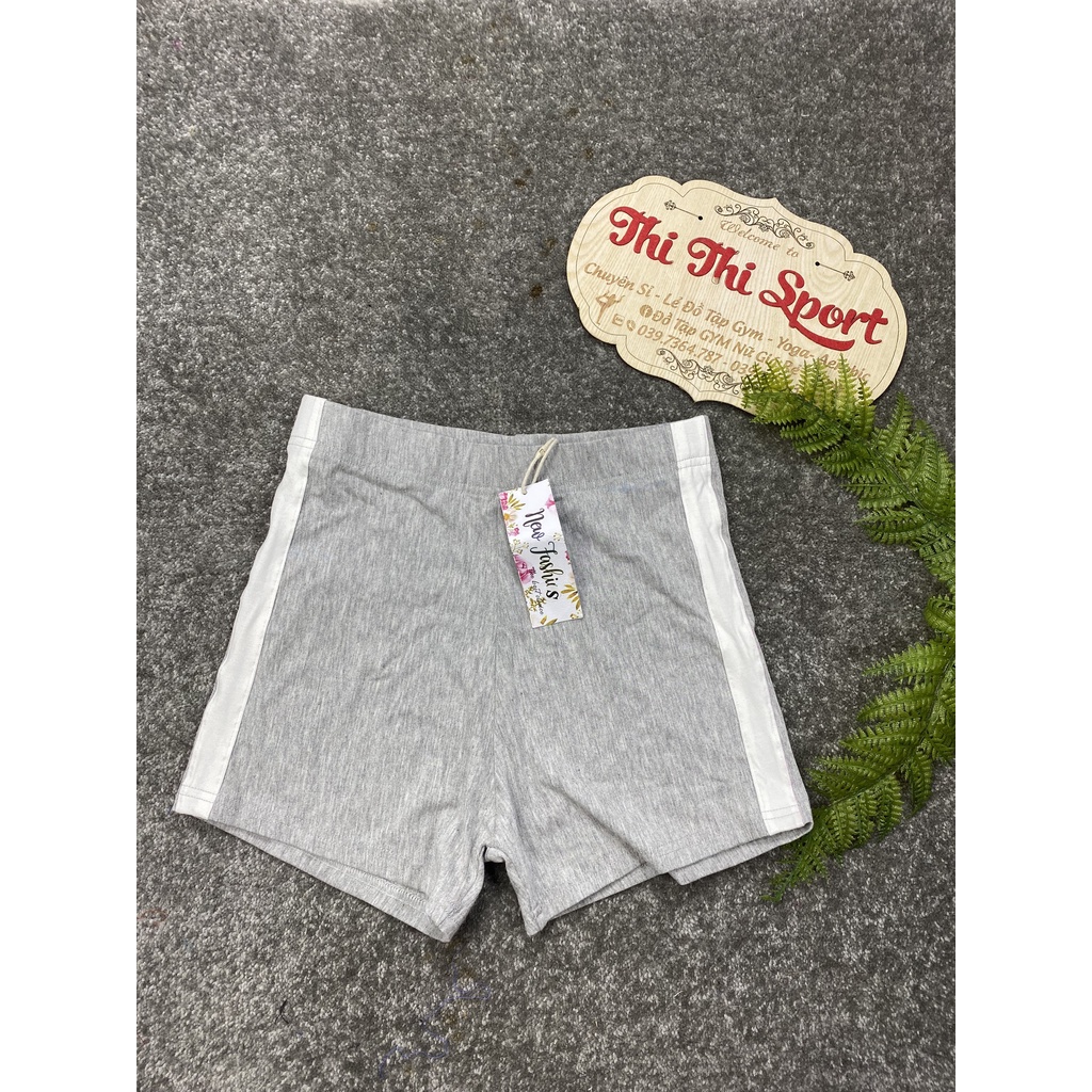 QUẦN ĐÙI LƯNG CAO 1 SỌC TÔN DÁNG THUN POLY