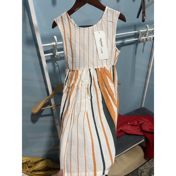 Váy bé gái Alphabet 4-12y  Đầm bé gái vạt lưng cotton vải cao cấp xuất dư 0622