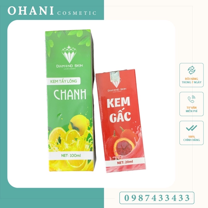 Kem tẩy lông chanh gấc Diamond Skin