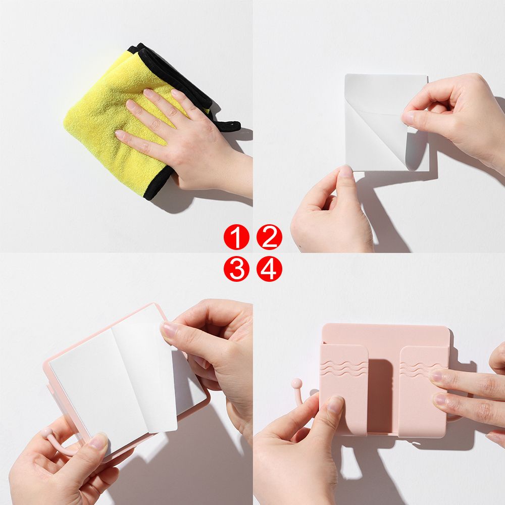 Hộp đựng điện thoại/điều khiển từ xa gắn tường móc treo hỗ trợ sạc pin tiện lợi