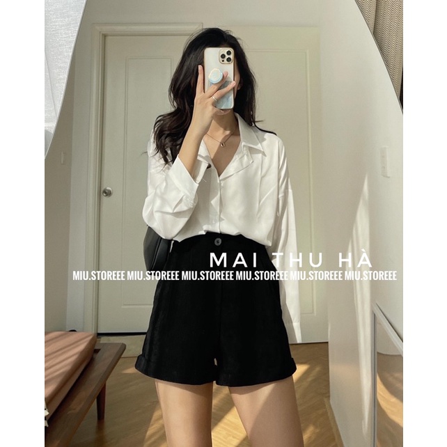 ÁO SƠ MI TRẮNG ĐUÔI TÔM OVERSIZE