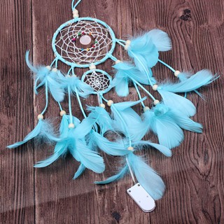 Dreamcatcher đính lông vũ có đèn LED