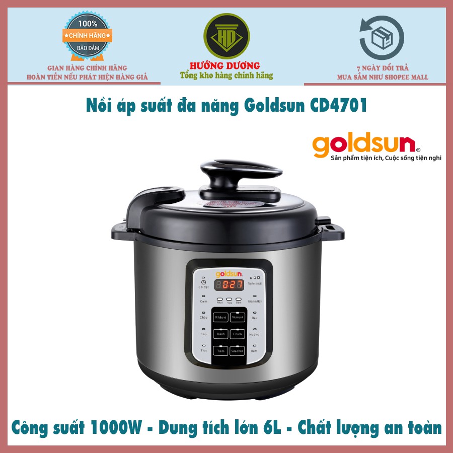 Nồi áp suất điện đa năng Goldsun CD4701 - 6L - Công suất 1000W