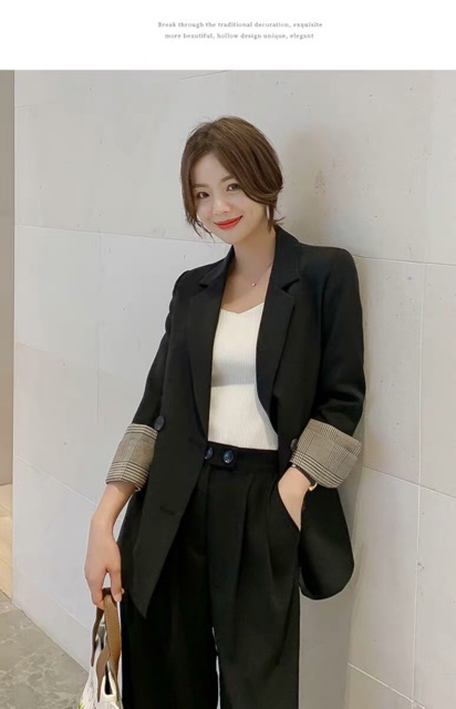 (sẵn các màu ) Áo Blazer đẹp loại 1 (có cải kẻ cổ ấy, loại 2 hàng cúc) | BigBuy360 - bigbuy360.vn