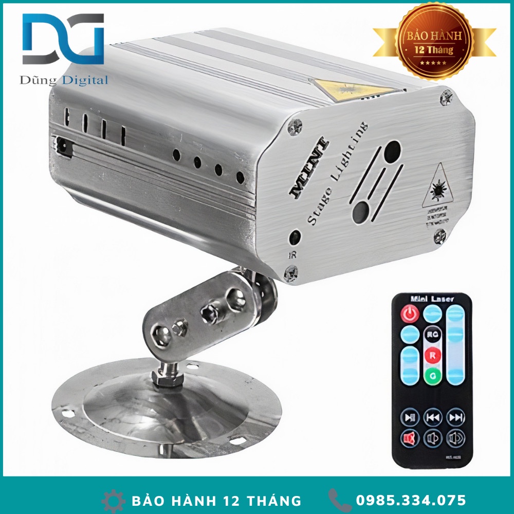 Đèn Laser Mini Nháy Theo Nhạc Chiếu Hoa Văn Có Điều Khiển Từ Xa Trang Trí Phòng Bay,Phòng Karaoke...