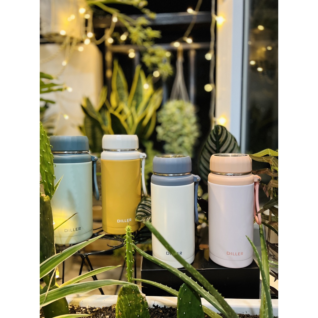 Bình Giữ Nhiệt 1200ml 1500ml Vacuum Bottle MLH8979 - Có Khay Lưới Lọc Trà, Dây Treo, cốc toàn bộ bằng inox 304 - Diller