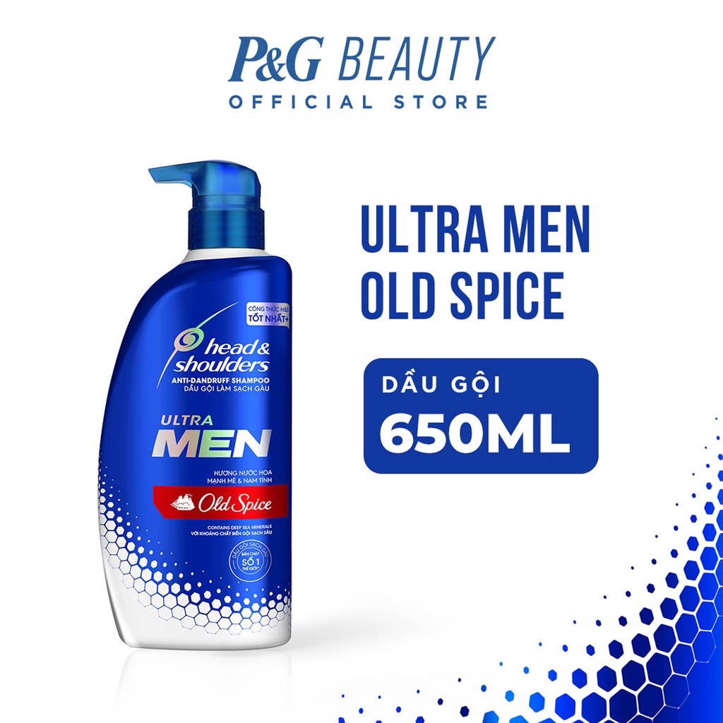 [Mã INCUBACK1416 hoàn 20K xu đơn 50K] Dầu gội sạch gàu Head&Shoulder Ultra Men Old Spice 650ml