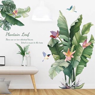 Decal dán tường trang trí phòng khách cây chuối
