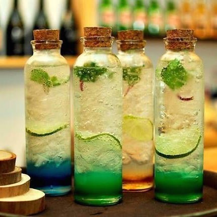 Chai lọ thủy tinh trụ tròn đựng nước ép, sinh tố, trà sữa... 350ml