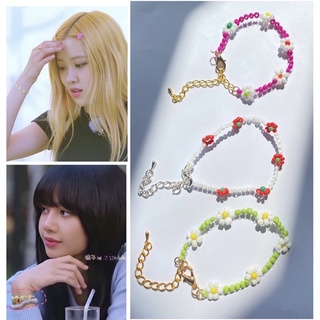 Vòng tay hoa hạt cườm handmade inspired by Rosé Lisa from Blackpink