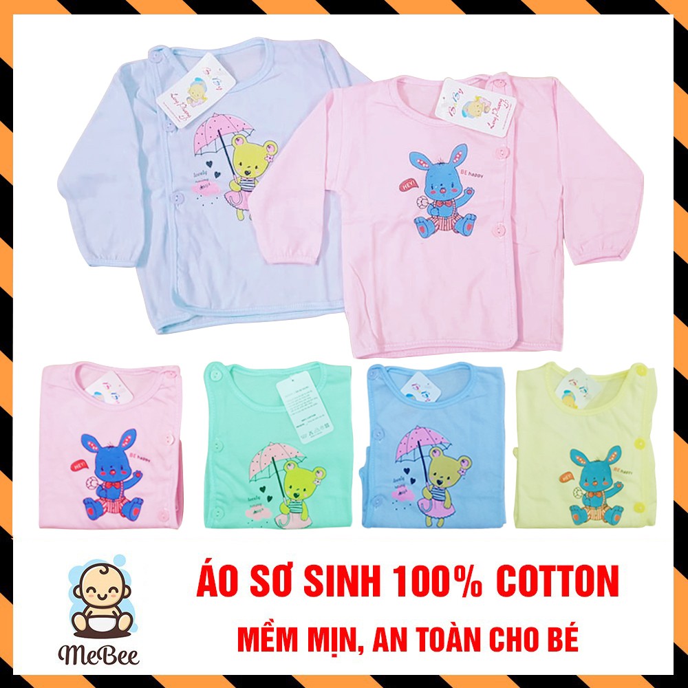 Combo 5 Áo dài tay sơ sinh Baby 100% cotton cho bé (2-6kg)