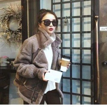 Khoác da lộn phối lông