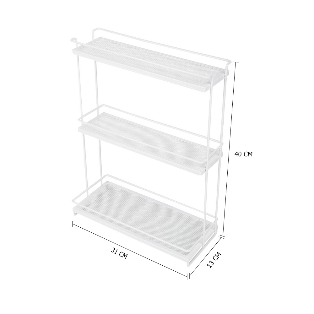 HomeBase KECH Kệ bếp 3 tầng bằng thép sơn mạ Thái Lan W31xD13xH40cm màu trắng