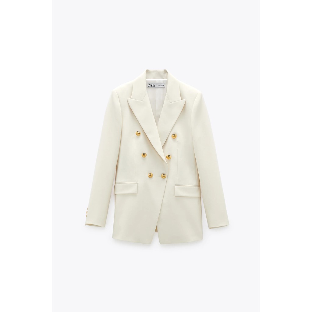 (2 MÀU) ÁO BLAZER NỮ HAI HÀNG KHUY MÀU NÂU/TRẮNG - 2821/703