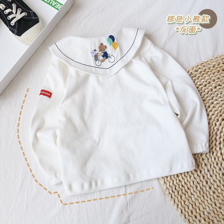 Áo Thun Cotton Tay Dài Thêu Họa Tiết Phong Cách Nhật Hàn Thời Trang Mùa Thu 2022 Dành Cho Bé Trai Gái