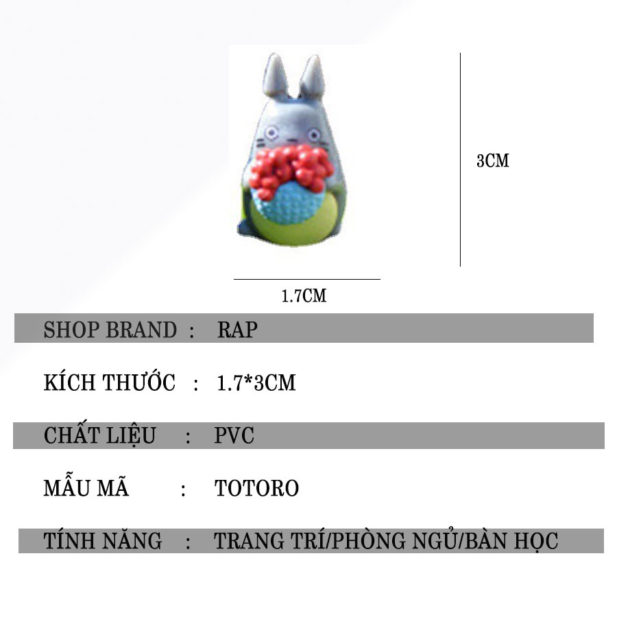Set 10 mô hình tiểu cảnh TOTORO mini nhiều kiểu dáng đáng yêu trang trí bàn học, phòng ngủ,quà tặng-Ráp