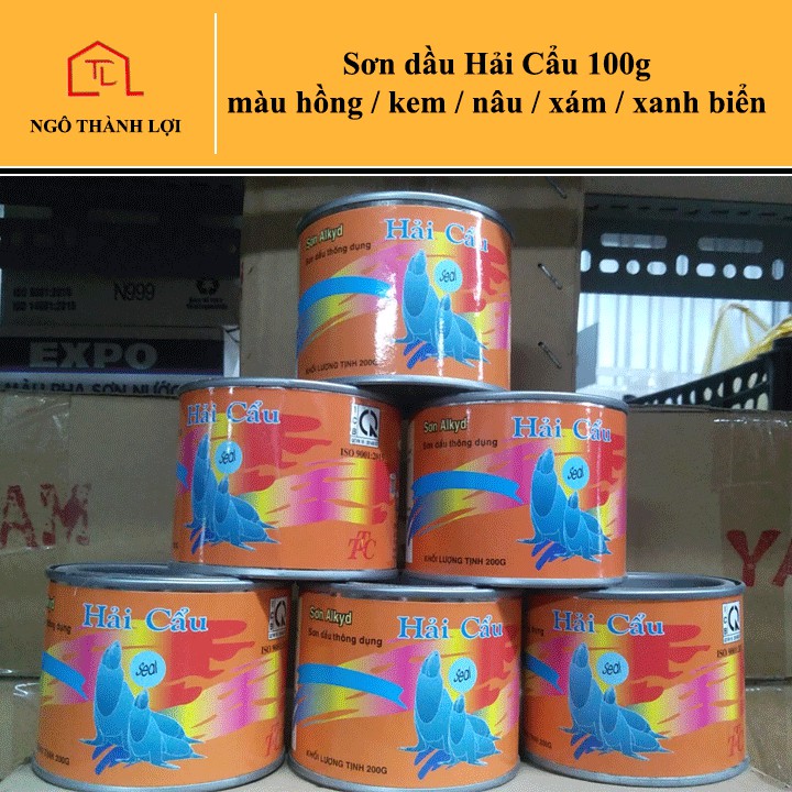 Sơn dầu 100g màu hồng / kem / nâu / xám / xanh nước biển, sơn hải cẩu