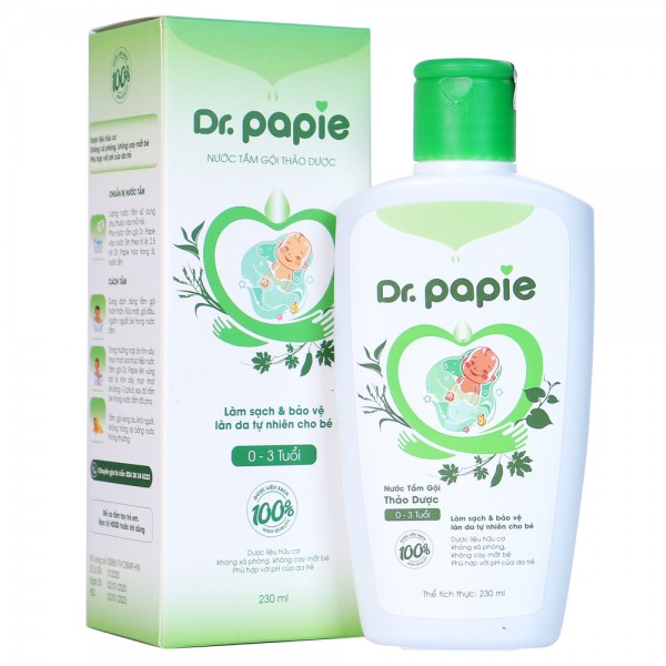 Nước tắm gội thảo dược Dr Papie 230ml