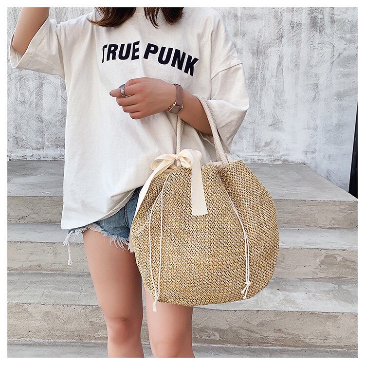 Túi cói size lớn vintage hottrend 940