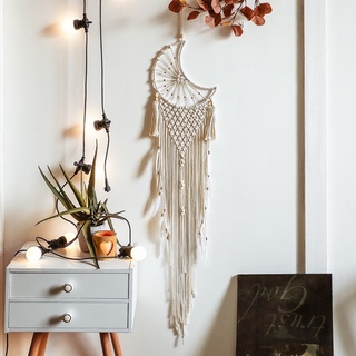 Dreamcatcher macrame tròn, trăng khuyết