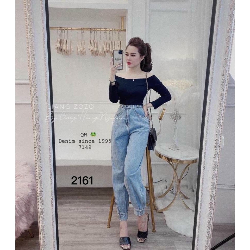 QUẦN JEAN BAGGY NỮ CẠP CAO LƯNG THUN CÀI NÚT ỐNG QUẦN CÁ TÍNH MS 2163 [CLIP THẬT] [FREESHIP] hàng loại 1, VẢI DÀY | BigBuy360 - bigbuy360.vn